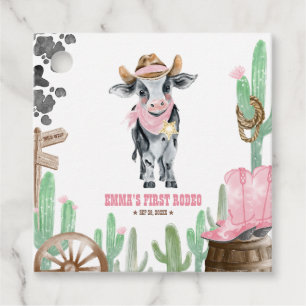 Etiquetas Para Recuerdos Primer Rodeo Cumpleaños 1 Bebé Vaca