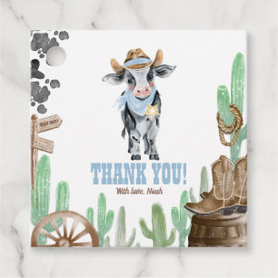 Etiquetas Para Recuerdos Primer Rodeo Cumpleaños 1er Bebé Vaca Gracias