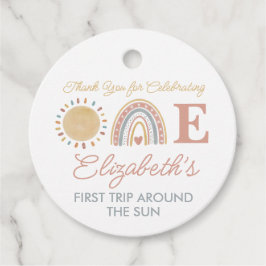 Etiquetas Para Recuerdos Primer viaje alrededor del Boho Sun 1er cumpleaños