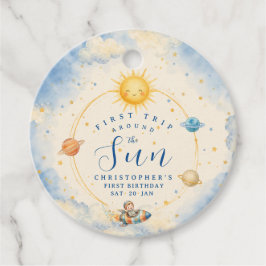 Etiquetas Para Recuerdos Primer viaje alrededor del sol Cumpleaños redondo