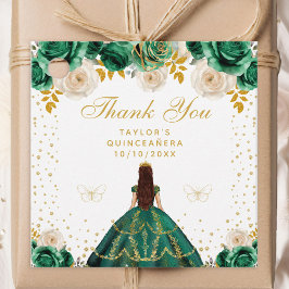 Etiquetas Para Recuerdos Princesa Floral Verde Quinceañera
