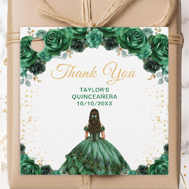 Etiquetas Para Recuerdos Princesa Verde Oscura Quinceañera Gracias
