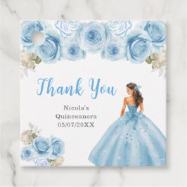 Etiquetas Para Recuerdos Princess in Blue Dress Quinceanera Thank You