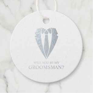 Etiquetas Para Recuerdos Propuesta de Demanda de Boda Plateado y Tie Grooms