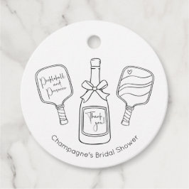 Etiquetas Para Recuerdos Prosecco de Boda de Pickleball Moderno Agradecimie