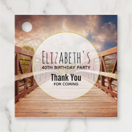 Etiquetas Para Recuerdos Puente rústico de madera en cumpleaños rural