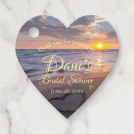 Etiquetas Para Recuerdos Puesta de sol elegante en el océano, Despedida de 