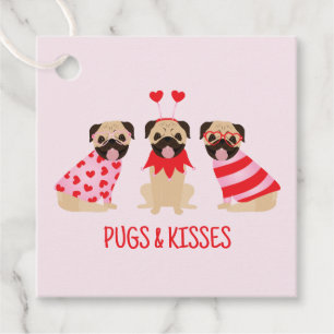 Etiquetas Para Recuerdos Pugs y Besos Perros Pug Lindos