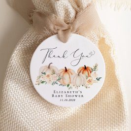 Etiquetas Para Recuerdos Pumpkin Floral Watercolor Baby Shower Gracias