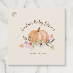 Etiquetas Para Recuerdos Pumpkins & Pacificadores Floral Fall Baby Shower