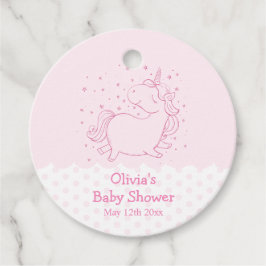 Etiquetas Para Recuerdos Punto de Polka Moderno Rosa Cute Unicornio Baby Sh