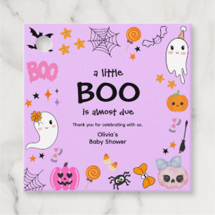 Etiquetas Para Recuerdos Purple A Little Boo Cuesta Baby Shower Halloween