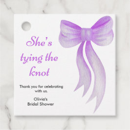 Etiquetas Para Recuerdos Purple Bow She's Tying the Knot Bridal Shower  
