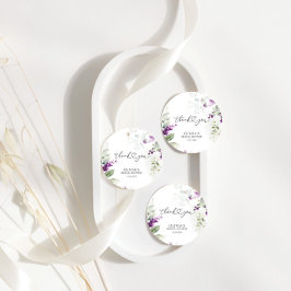 Etiquetas Para Recuerdos Purple Greenery Lavender Bridal Ducha de regalo
