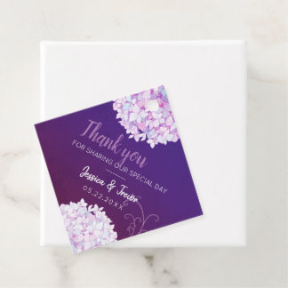 Etiquetas Para Recuerdos Púrpura Hydrangea Blooms Boda