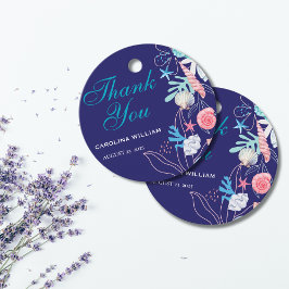 Etiquetas Para Recuerdos Púrpura una pequeña perla bajo la ducha de bebé de