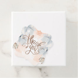 Etiquetas Para Recuerdos Purpurina Beige del Partido del Cumpleaños de la P