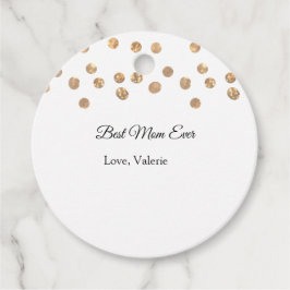 Etiquetas Para Recuerdos Purpurina de bolas doradas mejor mamá jamás agrega