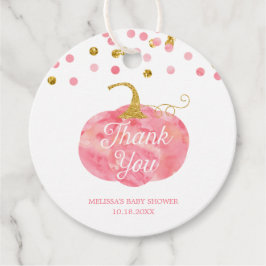 Etiquetas Para Recuerdos Purpurina de calabaza de color de agua Chica otoño