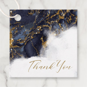Etiquetas Para Recuerdos Purpurina de mármol Boda Navy Blue Gold ID644