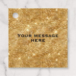 Etiquetas Para Recuerdos Purpurina de oro Añadir tu propio texto