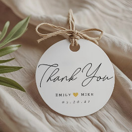 Etiquetas Para Recuerdos Purpurina de oro Boda del corazón Gracias Ronda