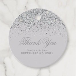 Etiquetas Para Recuerdos Purpurina plateado glamoroso