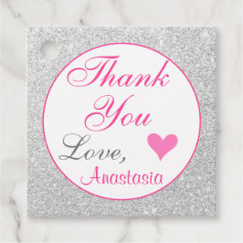 Etiquetas Para Recuerdos Purpurina rosado y plateado de la princesa Girly g