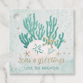 Etiquetas Para Recuerdos Purpurina Turquesa Coastal SEAS & Greetings