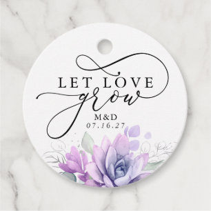 Etiquetas Para Recuerdos Que el amor crezca la vegetación plateada Elegante