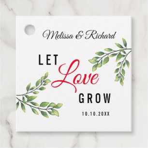 Etiquetas Para Recuerdos Que el amor crezca vegetación Boda Gracias