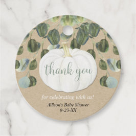 Etiquetas Para Recuerdos Quema de calabaza blanca eucalipto otoño rústico