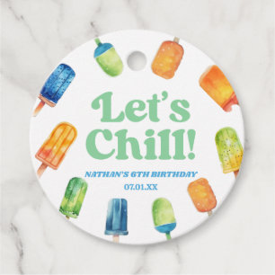 Etiquetas Para Recuerdos Quill Blue Retro Popsicle Birthday Party