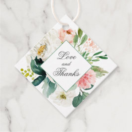 Etiquetas Para Recuerdos Quinceanera floral rosa de Rubor Gracias