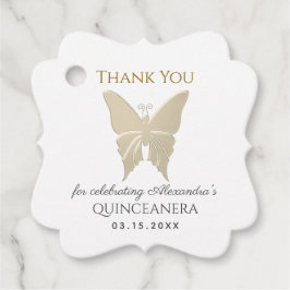 Etiquetas Para Recuerdos Quinceanera Gold Gracias