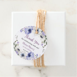 Etiquetas Para Recuerdos Quinceañera Purple Lilac Floral Tiara Butterflies