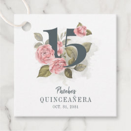 Etiquetas Para Recuerdos Quinceanera Rustic Floral 15 cumpleaños