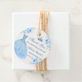 Etiquetas Para Recuerdos Quinceanera Silver Blue Flown