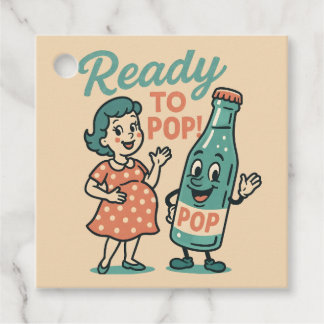 Etiquetas Para Recuerdos Ready to Pop Retro 1950s Maternity Baby Shower 