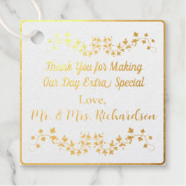 Etiquetas Para Recuerdos Real Dorado Papel Aluminio Caprichoso Florecer Gra
