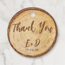 Rebanada de madera para boda rústica Agradecimient