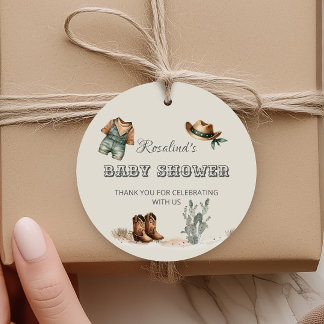 Etiquetas Para Recuerdos Recuerdo de agradecimiento para baby shower wester