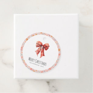 Etiquetas Para Recuerdos Red Bow Coquette Navidades Florales Modernos