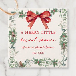 Etiquetas Para Recuerdos Red Bow Merry Little Christmas Bridal Shower