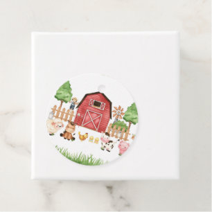 Etiquetas Para Recuerdos Red Farm Animals Baby Shower