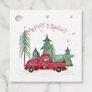 Etiquetas Para Recuerdos Red Farm Truck Gnome navidad Árboles nombre famili