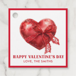 Etiquetas Para Recuerdos Red Heart Happy Valentine’s Day Gift Tag