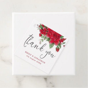 Etiquetas Para Recuerdos Red Roses Florals Gracias boda de mensajes