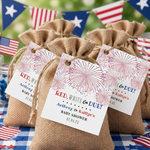 Etiquetas Para Recuerdos Red, White & Due! 4 de Julio Baby Shower