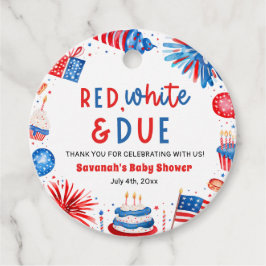 Etiquetas Para Recuerdos Red, White & Due Gender Neutral Baby Shower